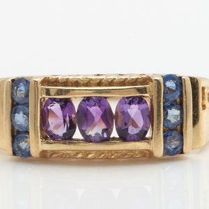 0.50 Carat Natural Amethyst Sapphire in 10K Solid Yellow Gold Women Ring
