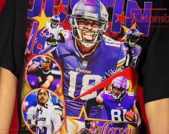 New Fresh Collection Justin Jefferson Shirt/Sweatshirt, American Football Sport Graphic 90s Tee, Unisex Y2K Clothing, Limited Stock