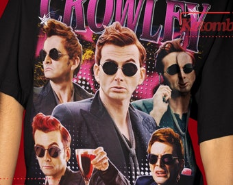 New Fresh Collection Good Omens Crowley Shirt/Sweatshirt, Movie Character Graphic 90s Tee, Unisex Y2K Clothing, Limited Stock