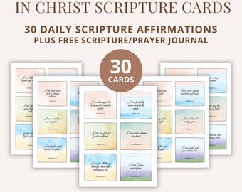 Scripture Affirmation Cards: Christian Bible Verse Cards for Women (Printable PDF + Prayer Journal