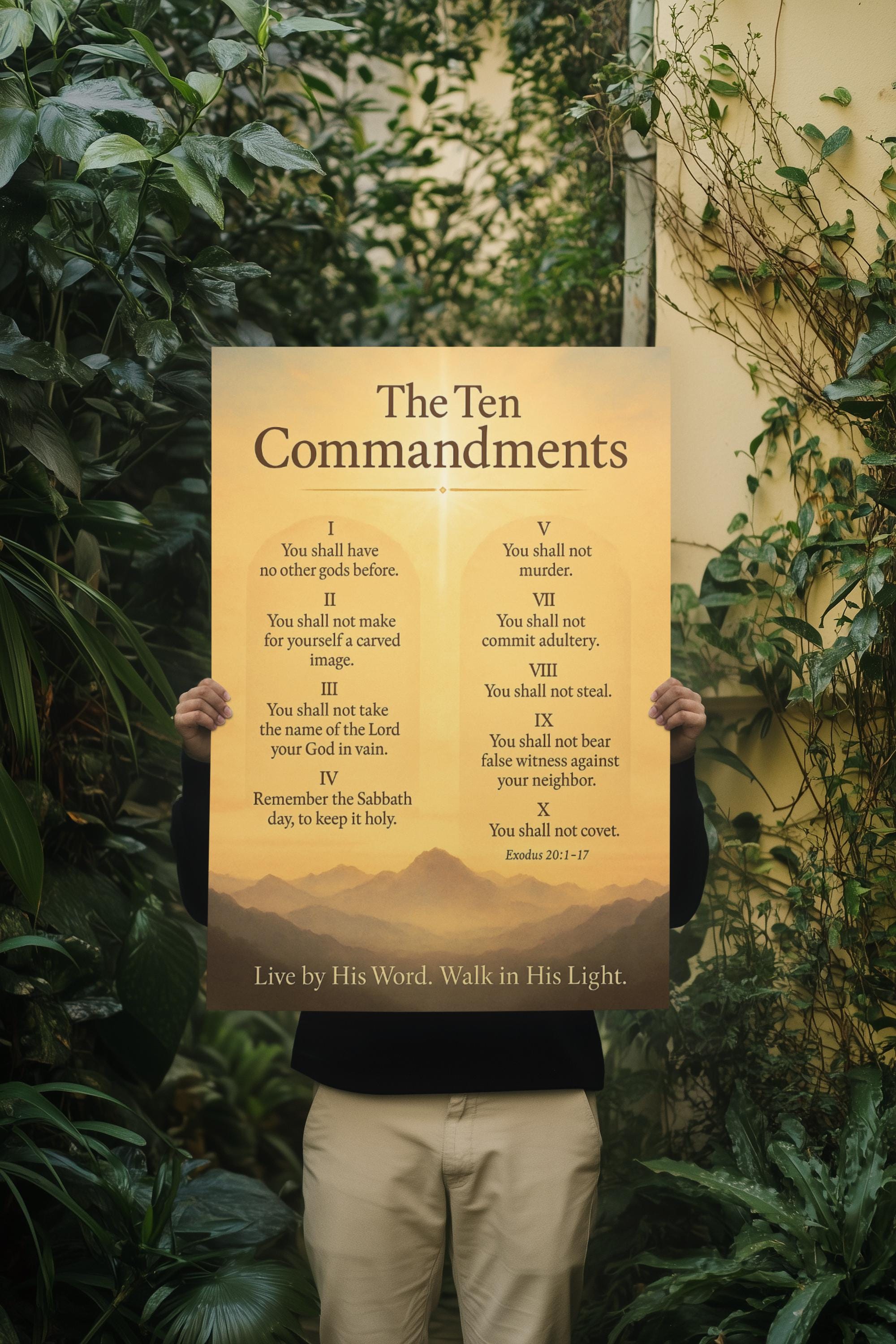 Ten Commandments Wall Art: Christian Scripture Poster (digital Download ...