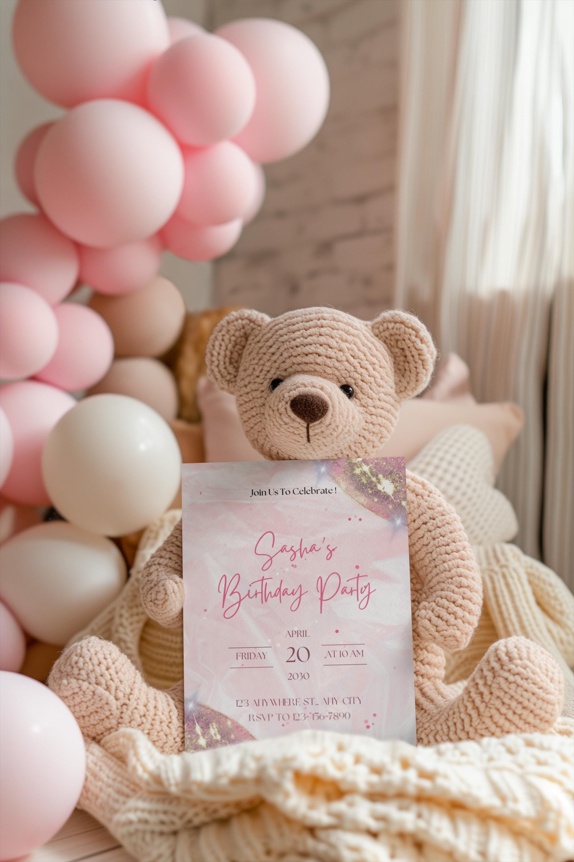 Birthday Party Invitation for Girls, digital prints, digital png,