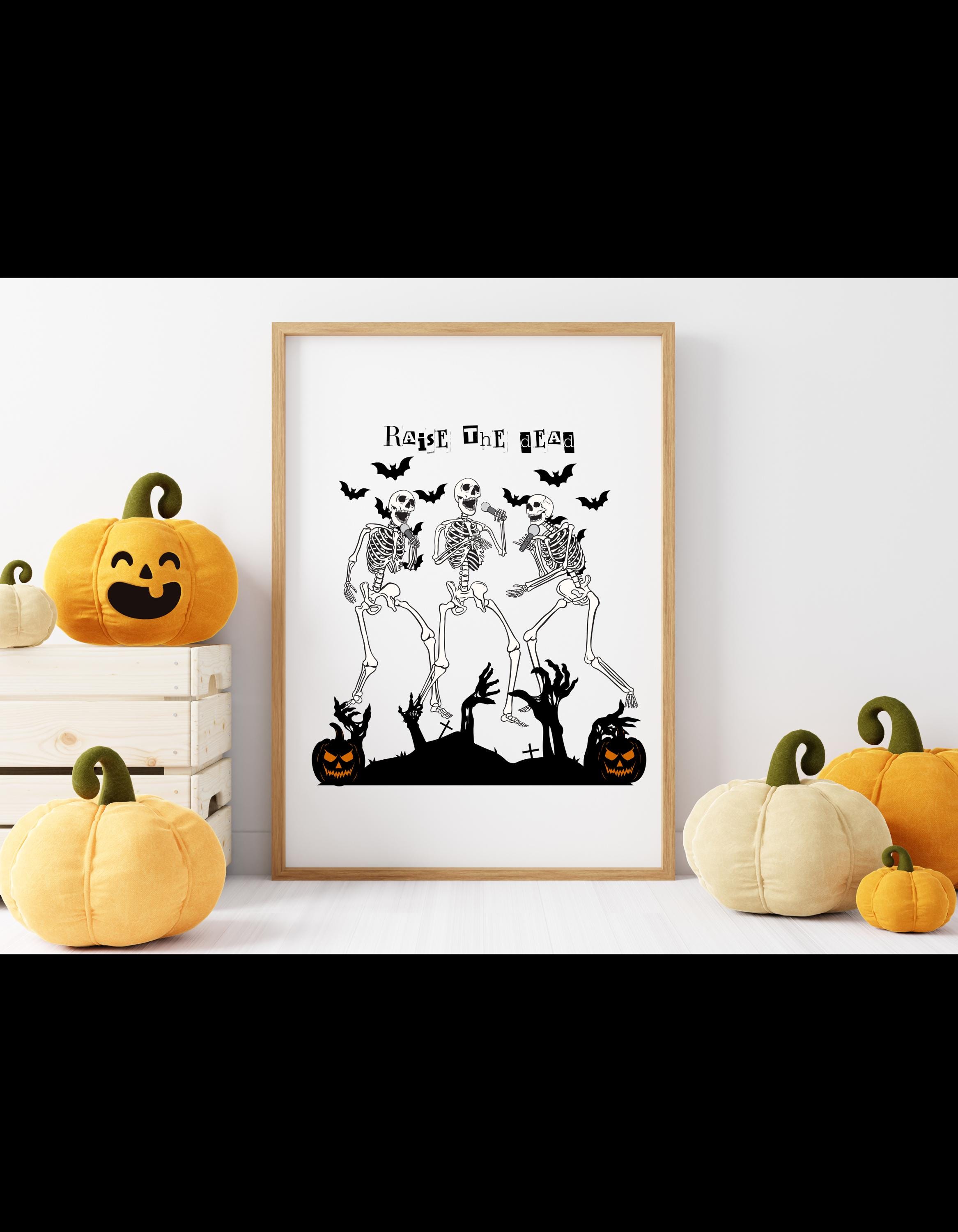 ハロウィーンのスケルトンの歌うトリオ PNG：不気味なカラオケクリップ 
