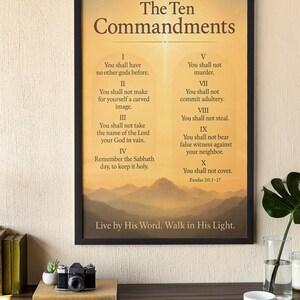 Ten Commandments Wall Art: Christian Scripture Poster (digital Download ...