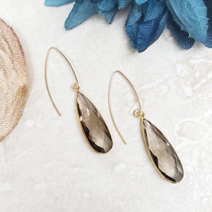 Smokey Topaz Drop Earrings: 14kt Gold Filled Gemstone Jewelry