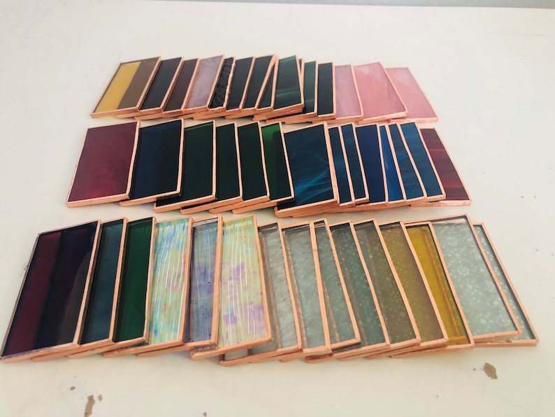 Pre Cut and Foiled Stained Glass Rectangles Variety Pack image 1