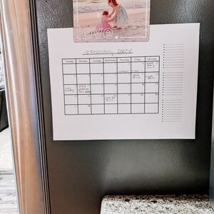 Blank Monthly Calendar Printable With Notes Section, Minimalist ...