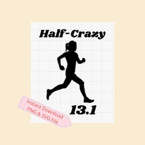Halbmarathon Läufer PNG & SVG Datei | Toll für T-Shirts, Tumblers, Geschenke | Sofort Download