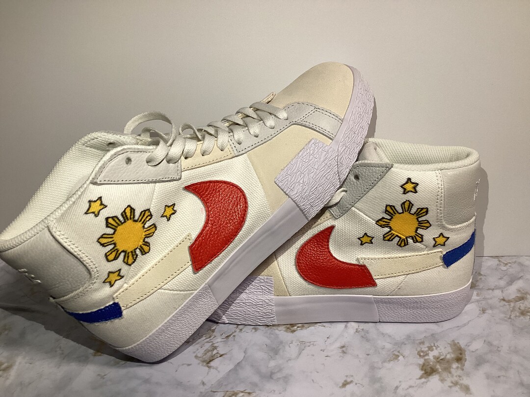 Hand Painted Shoes With Philippine Flag Nike SB Zoom Blazer Etsy