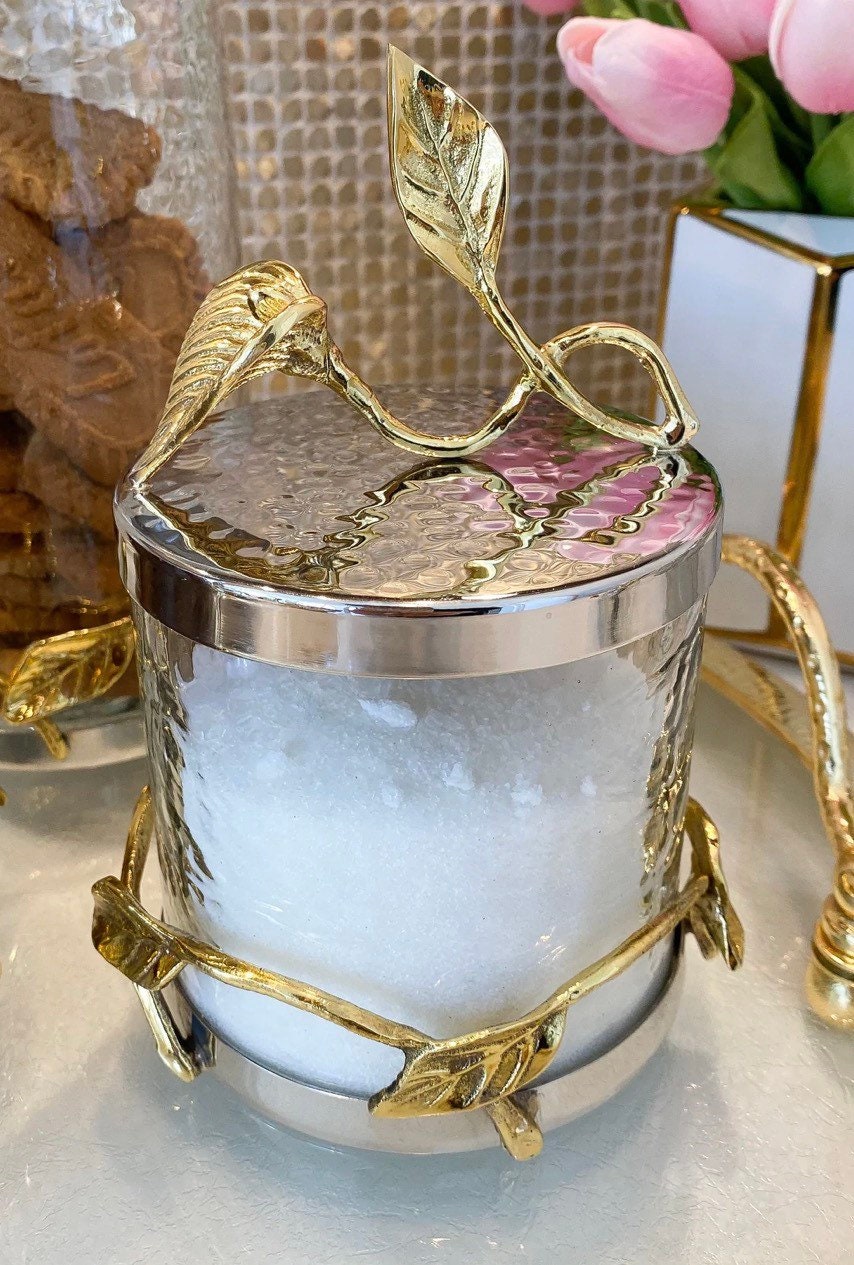 SILVER & GOLD Kitchen Canister SET 3 Pieces - Etsy