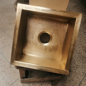 Solid Unlacquered Brass Undermount Hammered Sink,Kitchen Bar Sink, Island Sink, the drain for free.