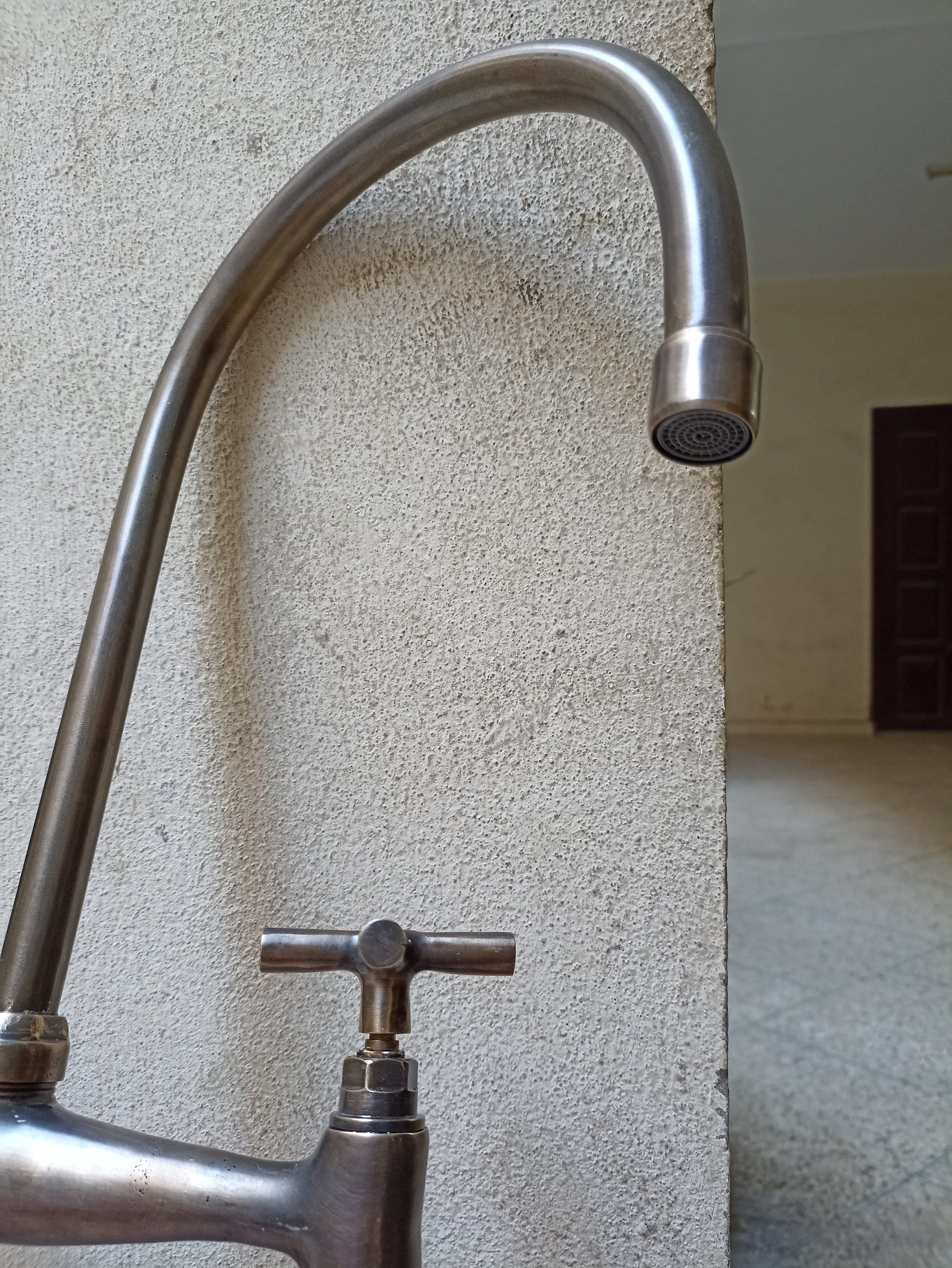 Customizable Brass Patina Kitchen Faucet - Bronze Finish-2 Handles ...