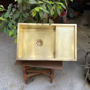 Custom Brass Kitchen Sink With Drainboard - Handcrafted to Perfection ...