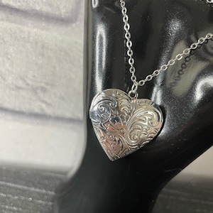 Silver heart photo locket