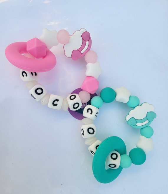 Personalised Silicone Baby Rattle Toy Keepsake Babyshower Sensory