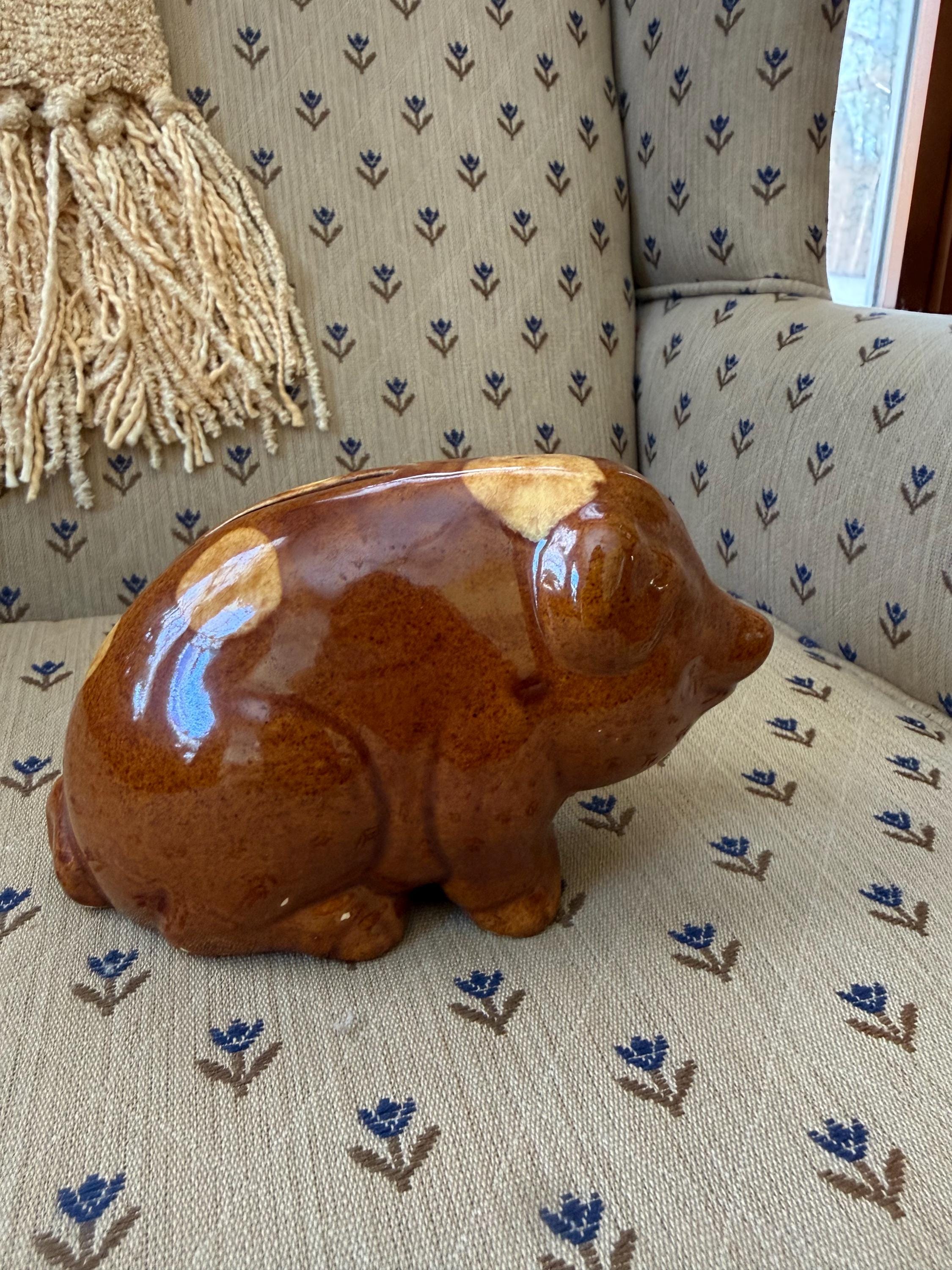 Antique Pottery Pig - Etsy
