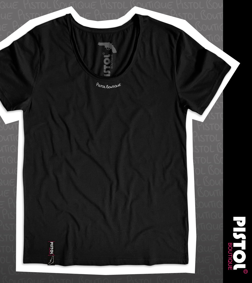 T-shirt Homme Pistol Boutique Blanc - Col V Profond - Motif Graffiti Crâne Et Couronne - Taille Ajustée