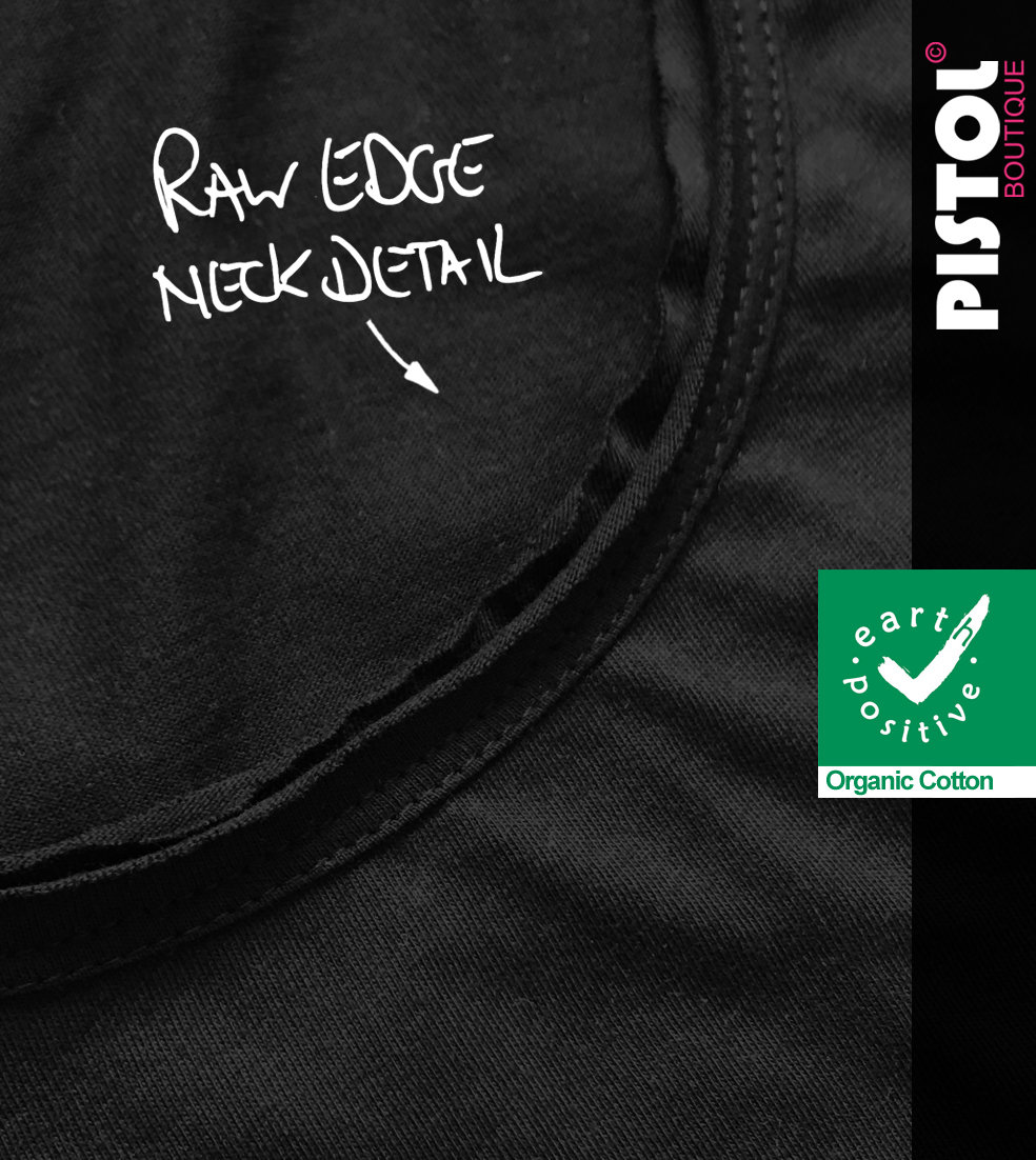 T-shirt Pistol Boutique Homme - Noir, Motif éclair, Manches Roulées, Coupé Ajusté