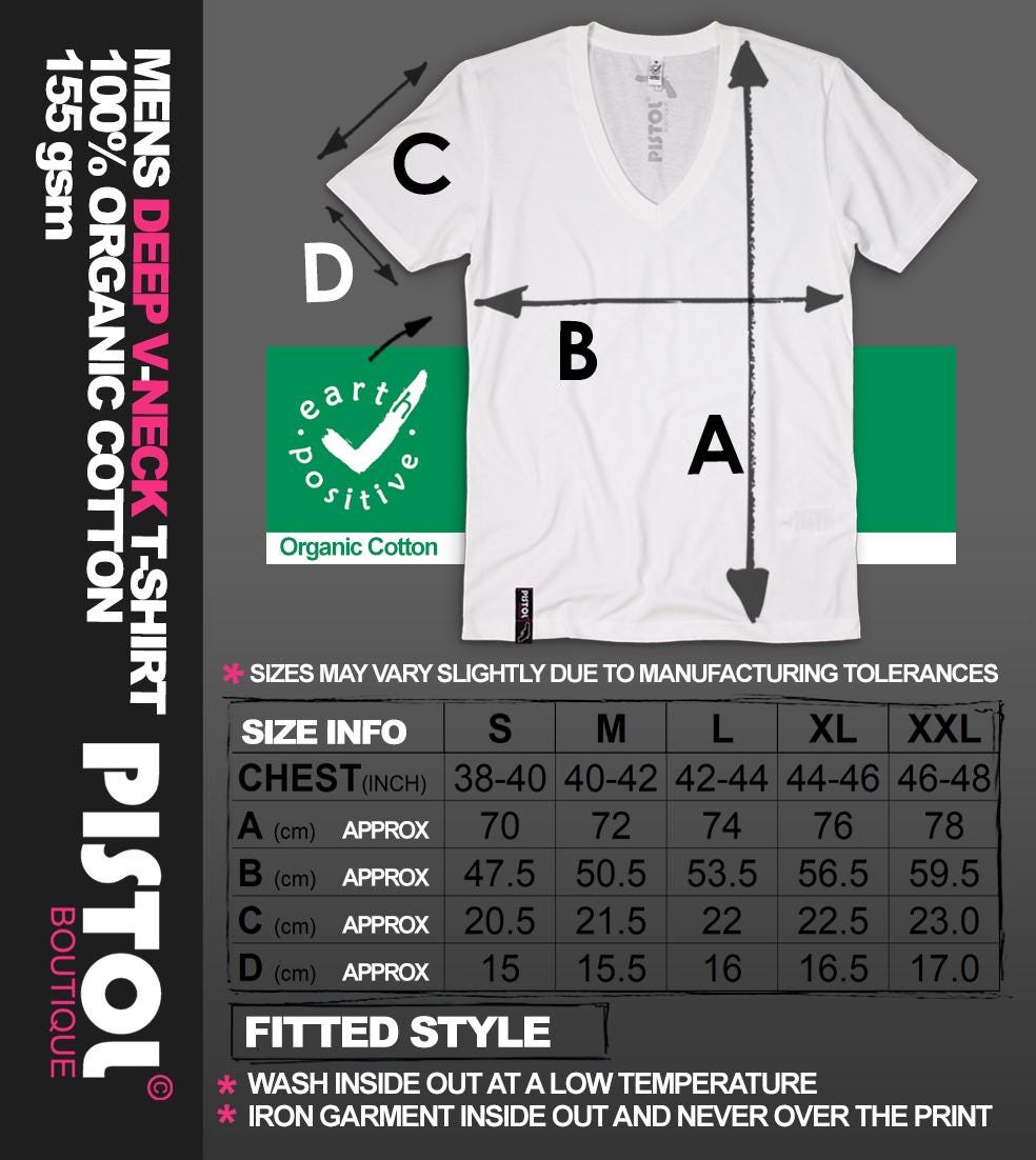 T-shirt Homme Blanc Col V Profond Pistol Boutique, Motif Hirondelles Volantes, Coupe Ajustée