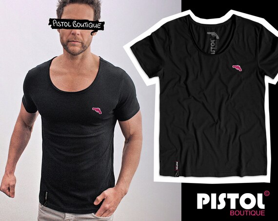 Pistol Boutique Herren Schlicht Schwarz Brust Logo Abzeichen
