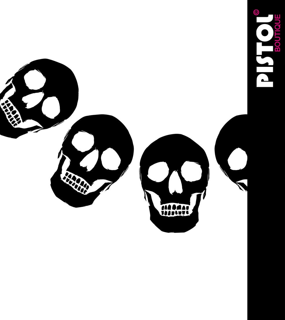Débardeur Homme Pistol Boutique - Noir Motif As De Pique & Crânes - Neuf Avec étiquettes
