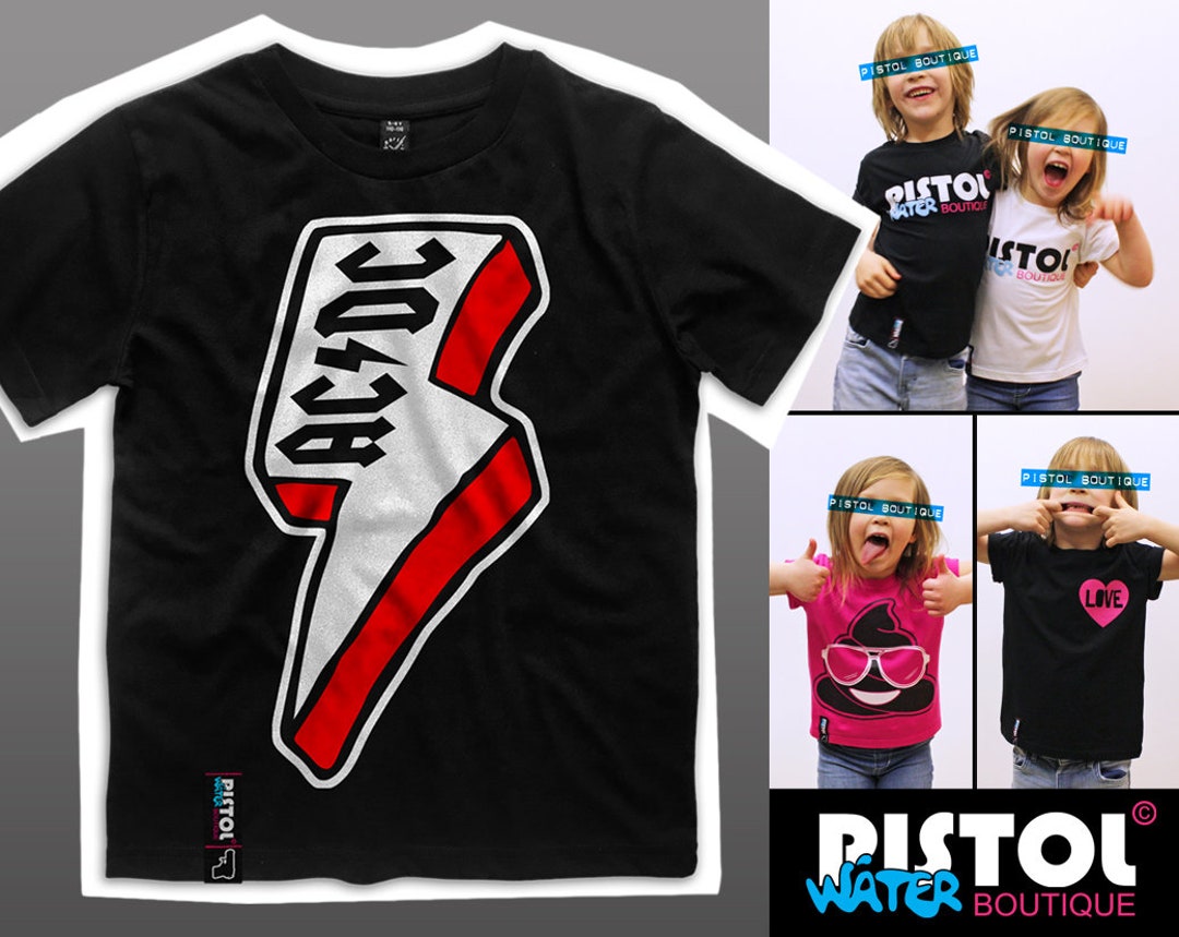 Water Pistol Boutique Kids Children's Boys Girls Black Organic Cotton ...