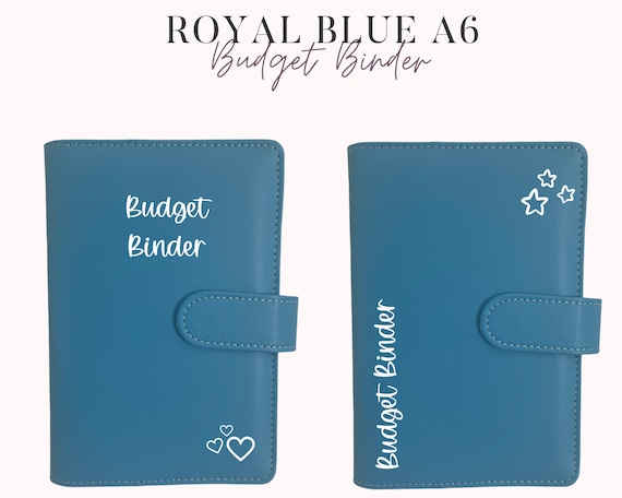 Classeur budgétaire A6 bleu royal Classeur à anneaux personnalisé