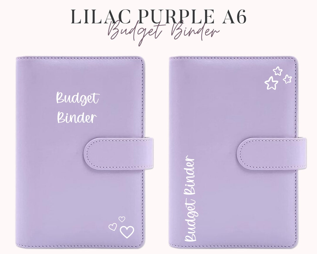 Lilac Purple A6 Budget Binder Personalised Ring Binder 