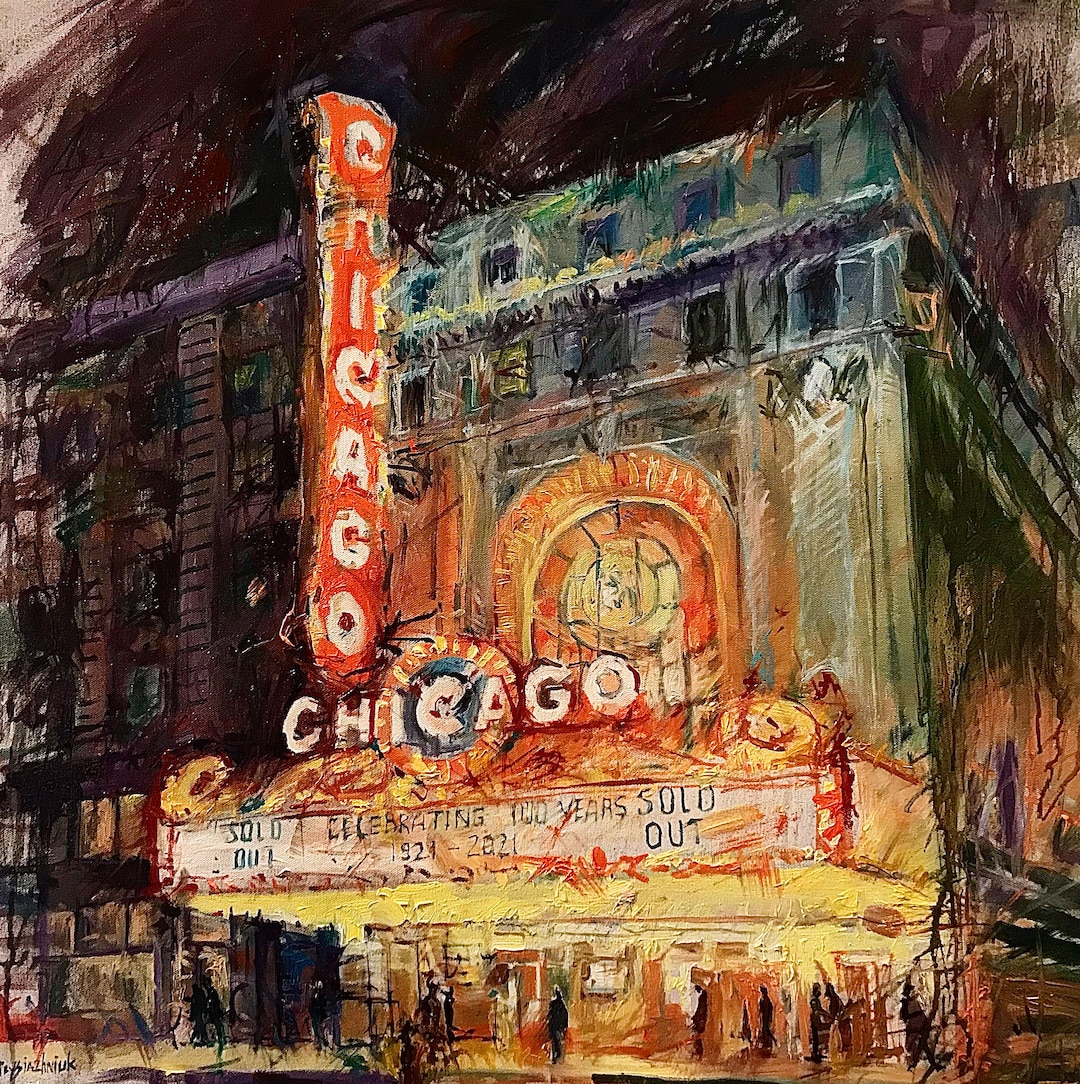 Chicago Theatre, Oil Painting, Architecture, Art, Artwork