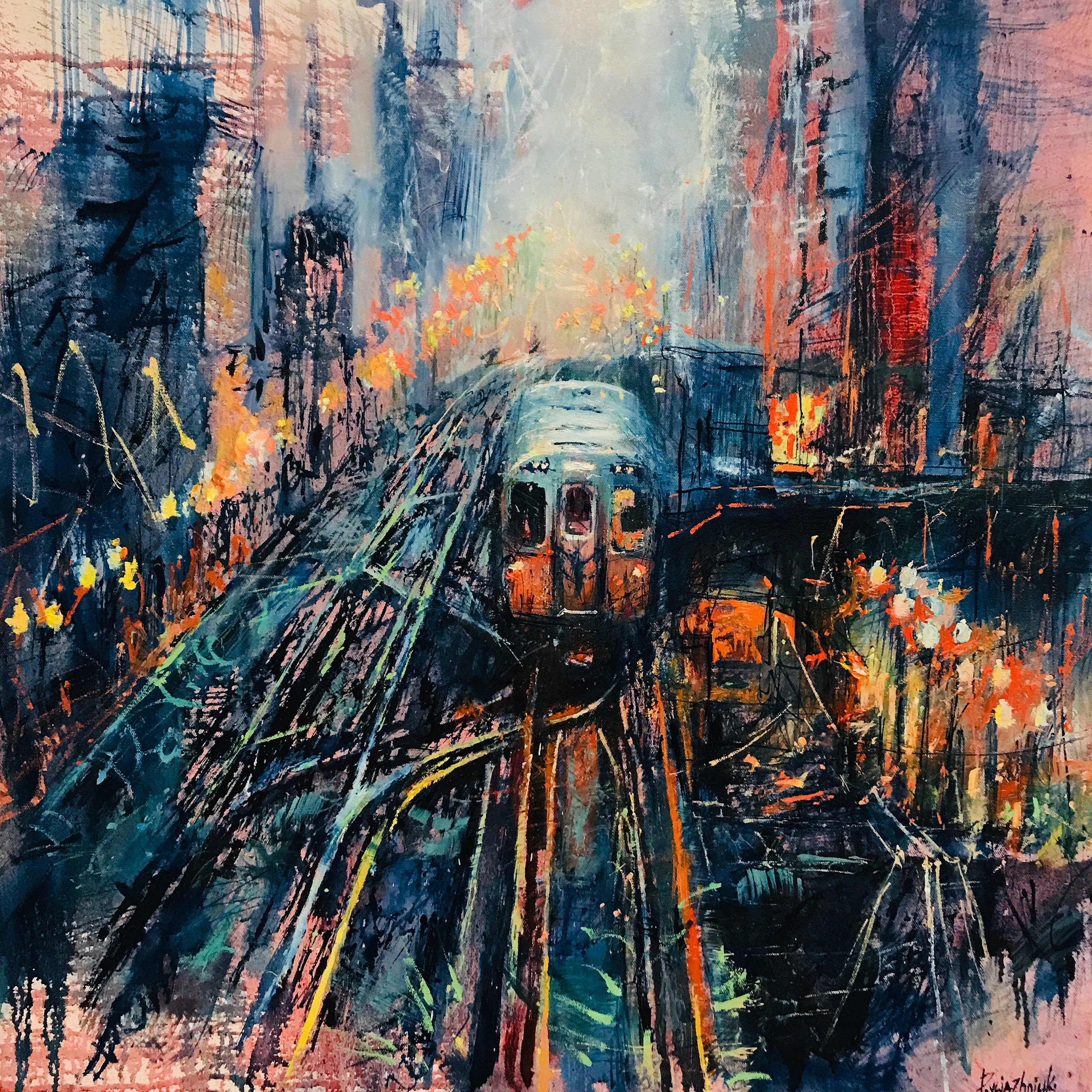 Abstract Train Painting