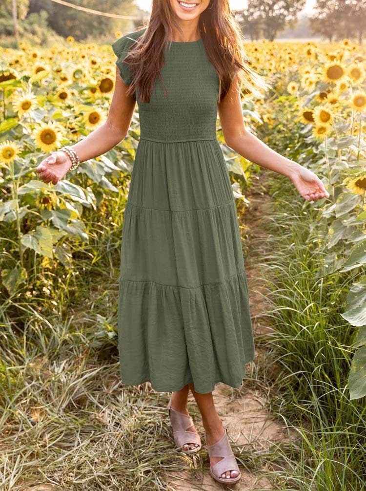 Womens Long A-line Dress Tiered Maxi Dress Summer Autumn - Etsy