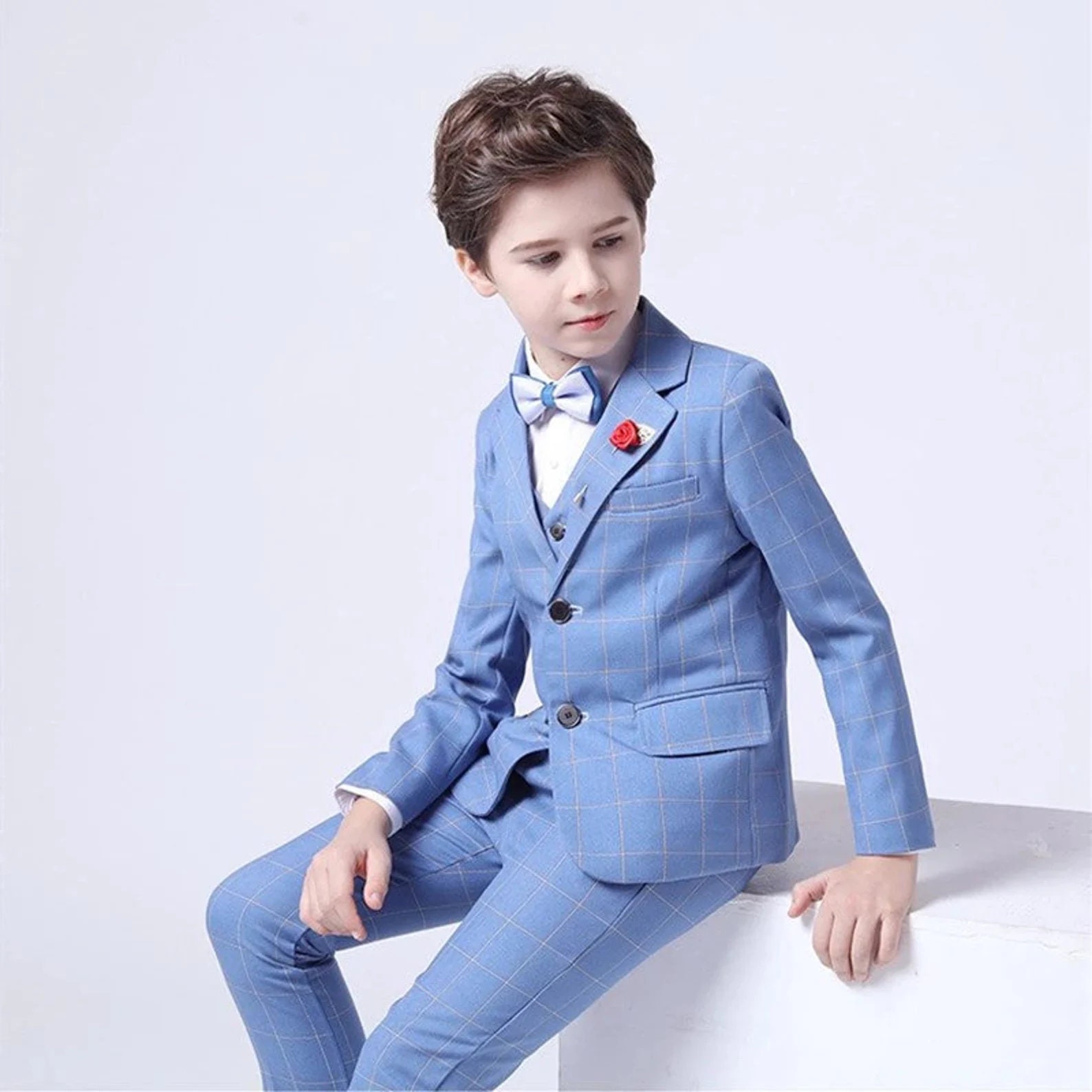 Classic 3 Piece Formal Boys Suits Set Silm Fit Dresswear Boy Suit 100