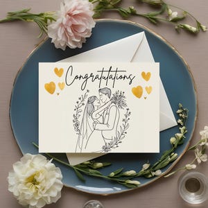 Tarjeta de felicitación minimalista, tarjeta imprimible, arte imprimible, tarjeta de felicitación imprimible, regalo de boda imprimible, imprimibles de boda