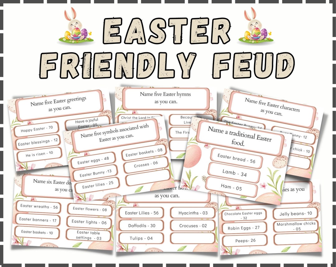 Easter Friendly Feud Game Printable Easter Family Feud - Etsy