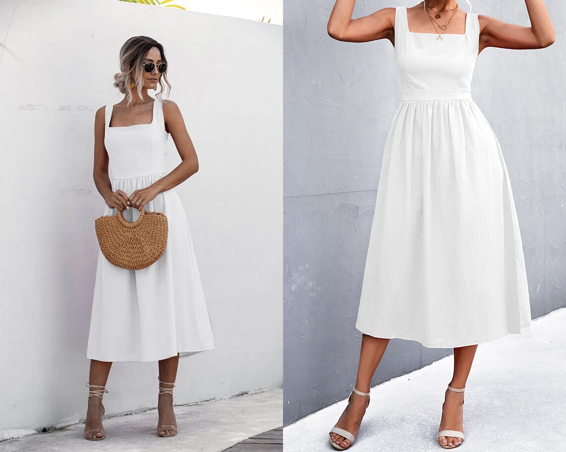 White Beach Dress - Etsy