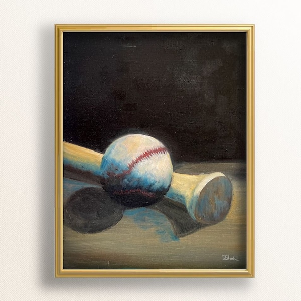 Art Baseball Painting Etsy