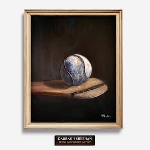 Hurley and Sliotar, Ireland, Still Life Oil Painting Fine Art Print | Signed | Artist Darragh Sheehan