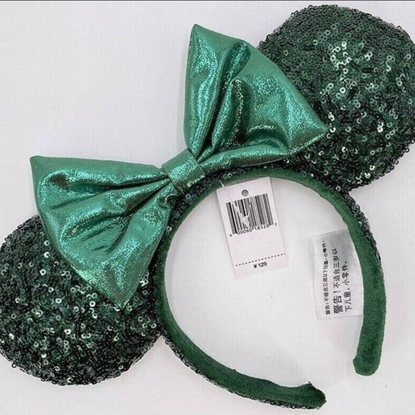 Disney Inspired Emerald Green Sequins Ears Edition Minnie Mouse Headband