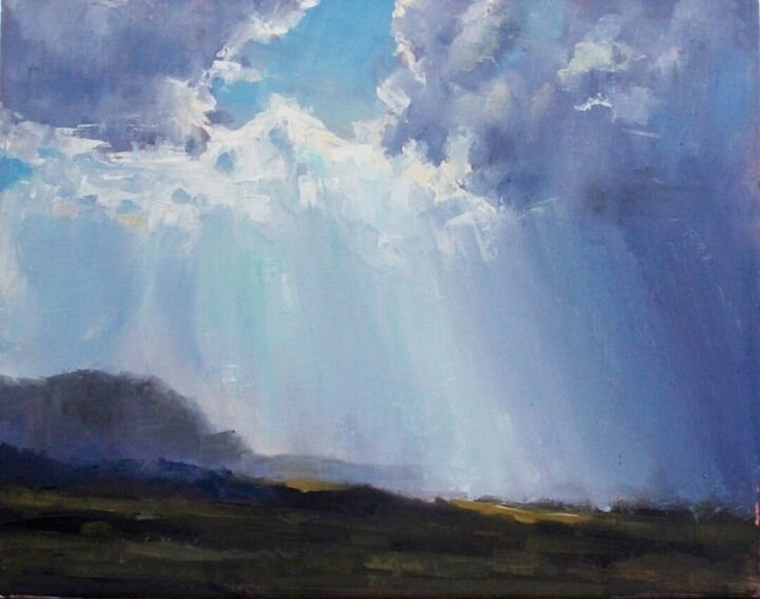 Original Oil Painting beams of Light 16x20 Oil on Canvas Panel Etsy