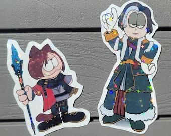 Stickers Endwalker Emet Selch et G'raha Tia Shadowbringers inspirés de FFXIV