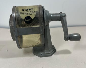 Vintage Apsco Giant Pencil Sharpener: Hand-Cranked