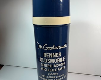 Vintage Aladdin Thermal Bottle 1liter Navy Blue USA- Mr Goodwrench-NOS