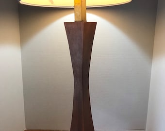 MCM Wood and Brass Lamp