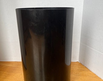 VTG Kartell G. Colombini Black Plastic Waste Basket Trash Can Vase Planter