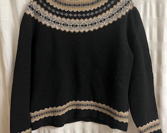 Eddie Bauer Collectibles 100% LambsWool Knit Sweater Fair Isle Nordic Women’s, L