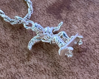 Skateboarding Pendant Sterling Silver