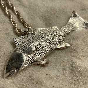Large Redfish Pendant Sterling Silver