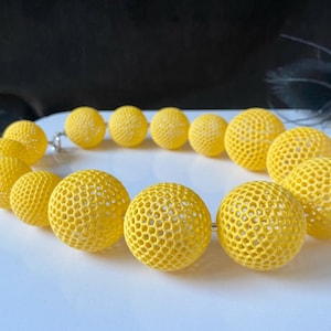 Maximalist Chunky Beads Necklace, Brutalist Style Iris Apfel, 3D Printed Jewelry