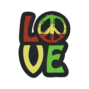 Reggae Peace & Love Iron-on Patch