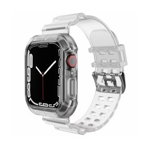 Transparent Silicone Apple Watch Strap & Case, for Series 6, SE, 5, 4, 3, 2